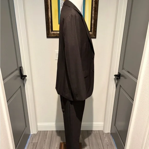 Banana Republic Rich Brown Luxury Suit 100% Wool - Picture 2 of 11